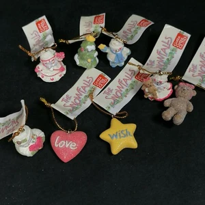 GUND Miniature Glitter Christmas Tree Decorations Set X8 Pieces Snowman NEW - Picture 1 of 12