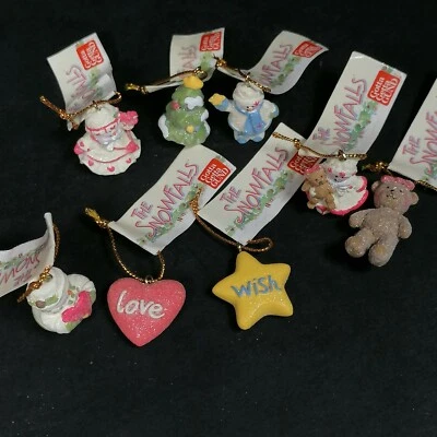 GUND Miniature Glitter Christmas Tree Decorations Set X8 Pieces Snowman NEW - Image 1 of 4