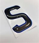 3D Blue Topaz Gel Digit Glitter Domed DIY Registration Reg Sign Plate Letter S