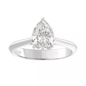 2 ct Lab Grown Pear Diamond Solitaire IGI Certified Engagement Ring 14k Gold - Picture 1 of 6