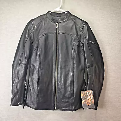 Chaqueta de Motocicleta True Element Damas Cuero Negra PEQUEÑA Cuello Scooter Nueva con Etiquetas Foto 1 de 4