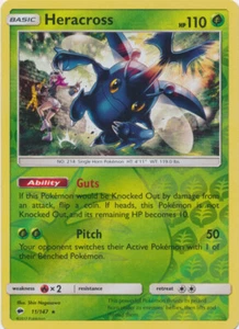 x1 Heracross - 11/147 - Rare - Reverse Holo Pokemon SM3 Burning Shadows M/NM - Picture 1 of 1