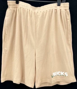 NEW Milwaukee Bucks Concepts Sport Beige Pocket Drawstring Pajama Shorts Men's L - Picture 1 of 8