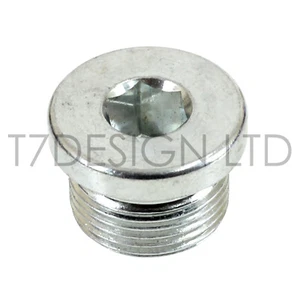 M22 x 1,5 Enchufe en blanco BZP Acero con Junta Tórica Allen Key Head - Imagen 1 de 2