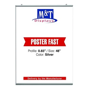 M&T Displays 48" Heavy Duty Snap Poster Fast & Hanger Set - Picture 1 of 5
