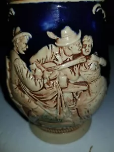 E&R West Germany 8" Lidded Beer Stein w/ German Pub Scene ,kissing Couple. - Picture 1 of 16