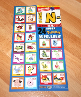 2001 Nintendo Super Pokemon Characters GameCube Vintage Stickers / Aufkleber Set - Bild 1 von 4
