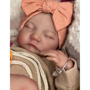 Realistic Reborn Baby Dolls 19" Lifelike Newborn Full Body Vinyl Sleeping Girl - Picture 1 of 4