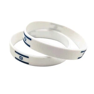 2 Pack Support Israel Silicone Bracelet Israel Flag Wristband for Men Women - Picture 1 of 5