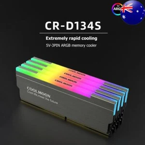 COOLMOON CR-D134S ARGB RAM Heatsink Desktop Computer Memory Heat Spreader Cooler - Afbeelding 1 van 11