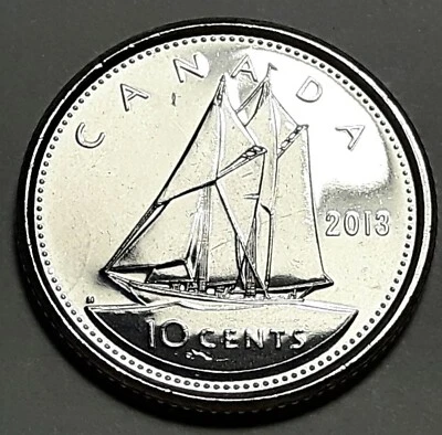 2013 CANADA TEN Cent Dime UNC 10 Cent Coin from Mint Roll  - Image 1 of 4