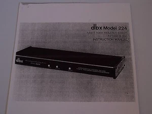DBX Model 224 Noise Reduction System for Tape and Disc PDF Manual - Picture 1 of 1