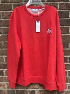 NCAA Ohio State Buckeyes NWT Southern Tide Red Sweatshirt Men’s Sz L ⛳️ $99 NEW - Picture 1 of 7