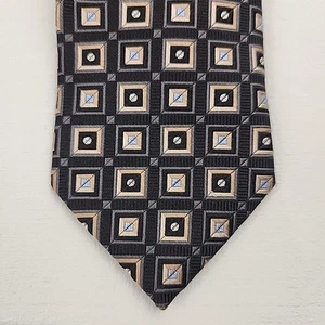 Class Club Gold Label Kids Formal Silk Necktie 52"Lx3"W Black Geometric Neck Tie - Picture 1 of 5