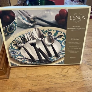 Lenox Medterra Black Accent 18/10 Stainless Steel Flatware RARE NIB - Picture 1 of 1