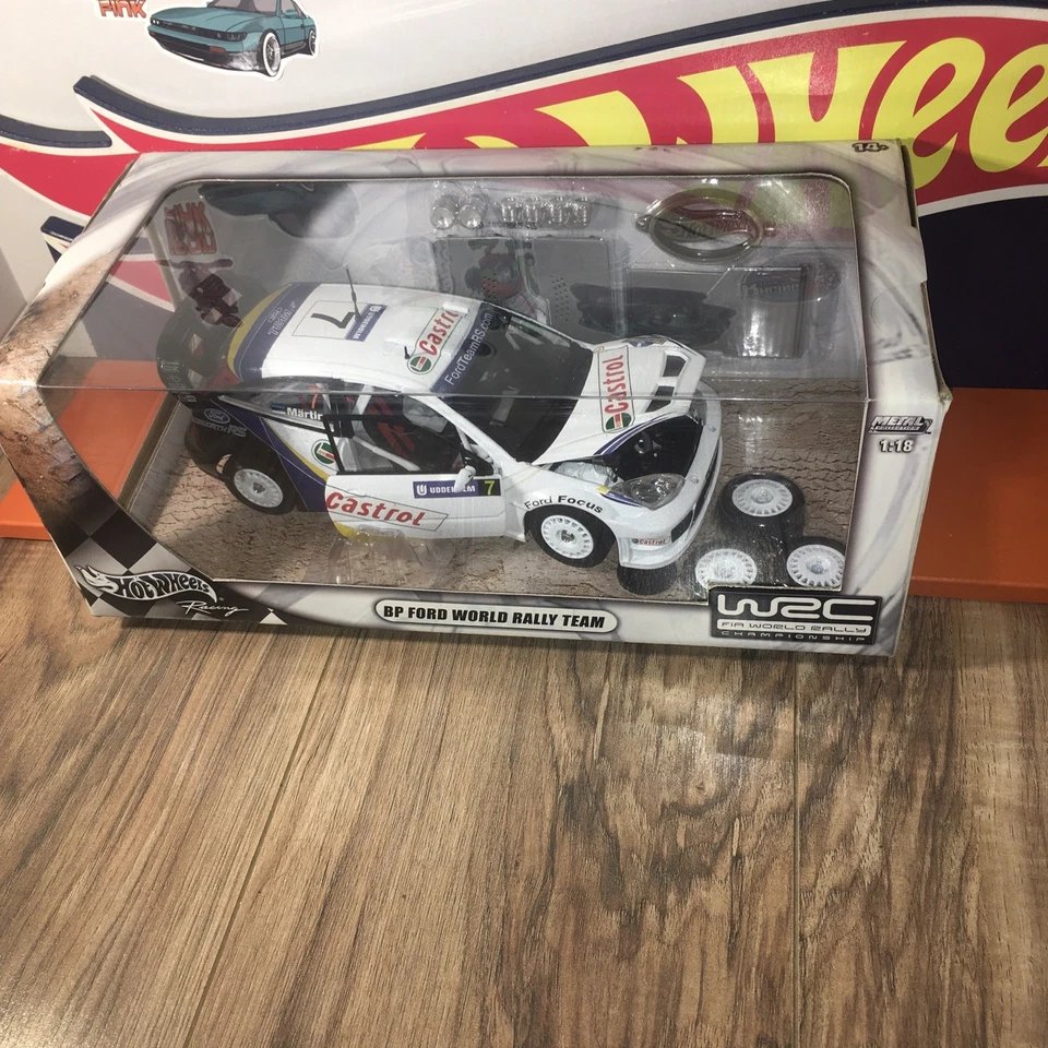 Hot wheels Racing Ford Focus Markko Martin 2004 WRC FIA WORLD RALLY 1:18 NIB - Image 1 of 4