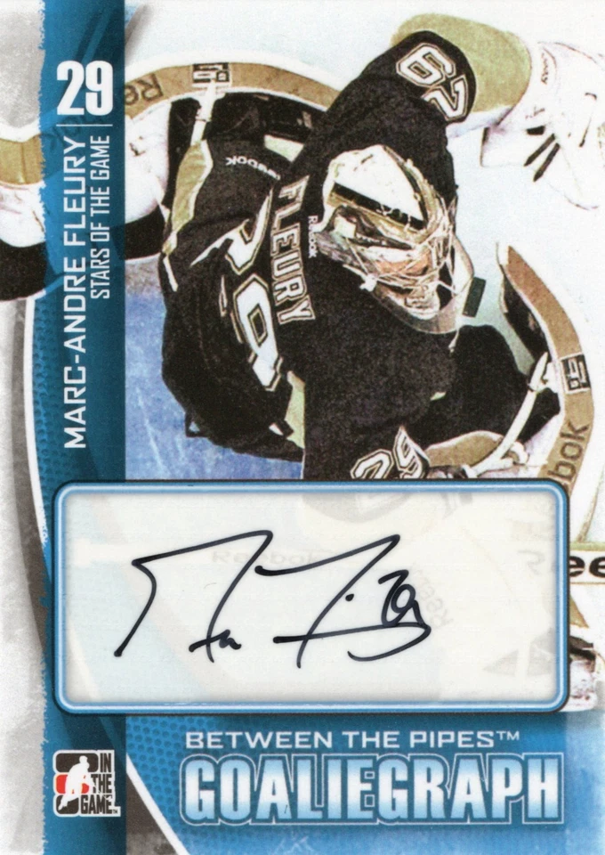 2013-14 ITG Between the Pipes MARC-ANDRE FLEURY #A-MF Autograph Goaliegraph - Image 1 of 2