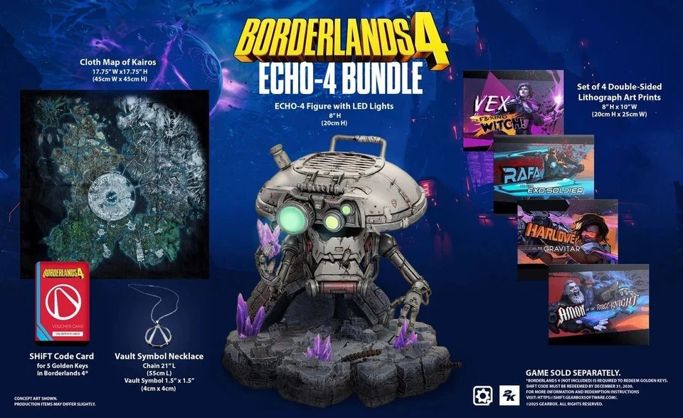 BORDERLANDS 4 ECHO-4 COLLECTOR EDITION COLLECTOR'S BOX FIGUR KARTE NEU STATUE - Bild 1 von 1