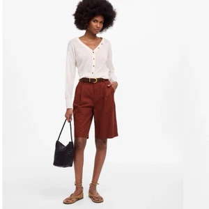 Madewell entspannte plissierte Hose Shorts in drapiertem Twill Hennabraun Größe 12 neu mit Etikett - Bild 1 von 13