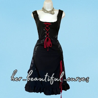 JOE BROWNS WORDS PRINT  VINTAGE STYLE PARTY DRESS SIZE 14 - Image 1 of 4