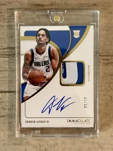 2023-24 Dereck Lively RPA /99 Immaculate Mavericks - Picture 1 of 2