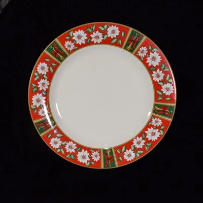 12" Chop Plate Round Platter Charlton Hall Christmas Dinnerware Kobe Poinsettia - Image 1 of 4