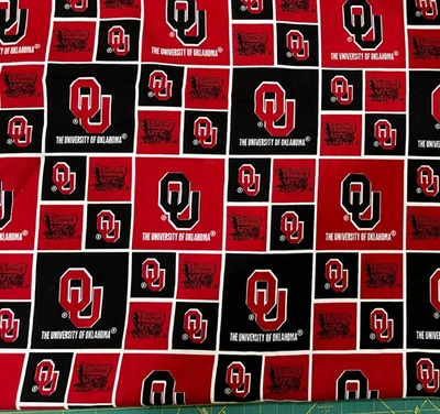 Oklahoma University Sooners OU Cotton Fabric Tone on Tone Print-By the Yard - Image 1 of 2