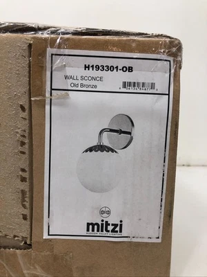 Mitzi Paige 1-Light Old Bronze Bath Light Opal Glossy Glass H193301-OB - Image 1 of 3