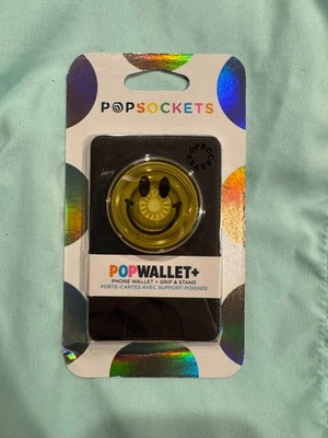 PopSockets Popwallet Plus Happy Face Smiley CC ID Holder Pop Socket Pop Wallet - Image 1 of 3