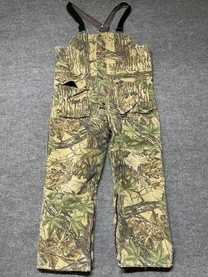 Vtg 10X Overalls Mens XLT Gore-Tex Rainwear Realtree Hunting Camo Bib Distressed - Image 1 of 4