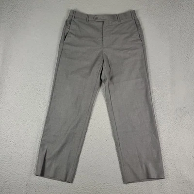 Zanella Pants Mens 32x29 Gray Todd Wool Dress Slacks Flat Front Trousers Chino * - Image 1 of 4