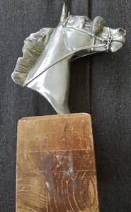 Sterling Silver ? Artist Signed Racehorse Race Horse Bust Head Sculpture On... - Picture 1 of 12