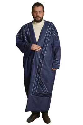 Hombre Árabe Farwa Bisht Invierno Cálido Capa Larga Piel Abrigo Bata Foto 1 de 4