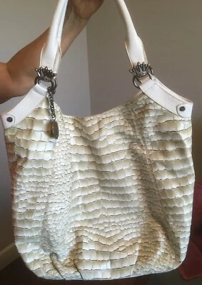 BOLSO/BOLSO DE MANO CHRISTIAN AUDIGIER GRANDE DE CUERO DE SERPIENTE BLANCO - EXCELENTE ESTADO  Foto 1 de 4