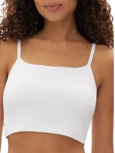 NWT GAP GapBody Logo Comfort Cropped Bralette Bra Sz M Optic White GPW01042 - Picture 1 of 2
