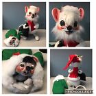 Vintage AnnaLee Christmas Dolls 13" Santa Mouse w/ Sack &  Mouse in Mitten