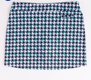 PEBBLE BEACH WOMEN'S DRY LUXE PERFORMANCE HOUNDSTOOTH PULL-ON SKORT NEW - Picture 1 of 8