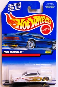Hot Wheels 1959 Chevrolet Impala White 1999 First Edition Collector #1000 NIP - Picture 1 of 6