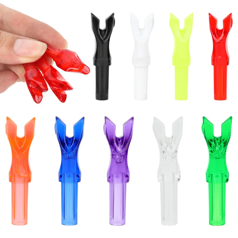 50PCS Archery Arrow Nocks ID6.2mm Arrow Shaft Push-in Plastic Nock Shooting Hunt - Image 1 of 4