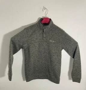 Eddie Bauer Mens M Gray Quarter-Snap Pullover Sweater Fleece Jacket - Picture 1 of 3