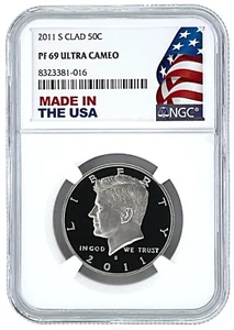 2011 S Kennedy Clad Half Dollar NGC PF69 Ultra Cameo Made In USA Holder - Bild 1 von 2