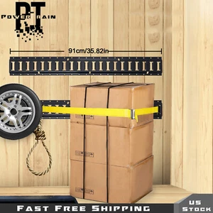 Track Tie Down Rail Kit 3' for Garages, Vans, Trailers, Motorcycle 2pcs Black - Picture 1 of 14