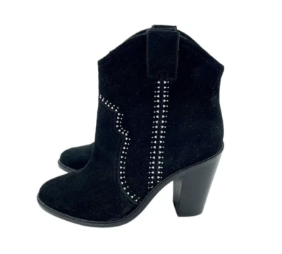 Joie Monte Boots Black Suede Leather Studded Ankle SZ 38.5 EU NEW $365 SH14 - Image 1 of 4