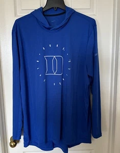 Nike Dri-FIT Men 2X Duke Blue Devils Basketball Hooded Long Sleeve Hooded Shirt - Picture 1 of 12