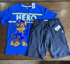 Jungen Größe 8 Kurzarmshirt & Shorts Chase Paw Patrol Sommer Outfit - Bild 1 von 12