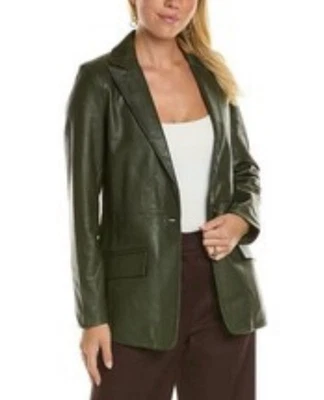 Chaqueta Blazer Denim & Co Cuero Verde Oscuro Para Mujer Talla 2X Forrada Verde Nueva con Etiquetas Foto 1 de 4