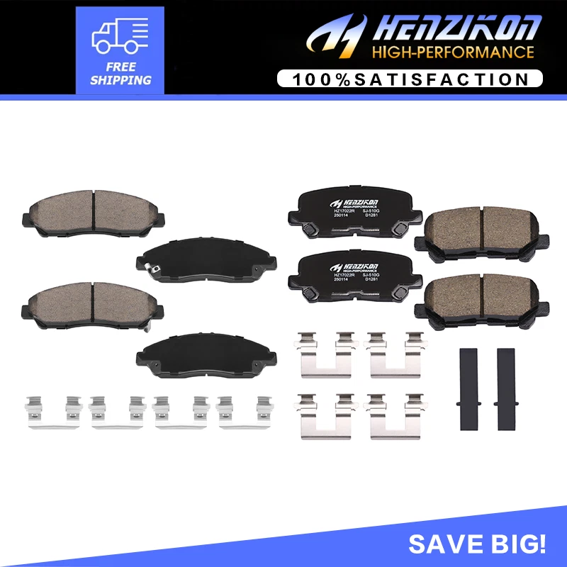 Pastillas de freno delanteras y traseras de cerámica con herrajes para Honda Pilot Acura MDX ZDX nuevas. Foto 1 de 4