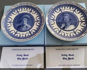 2 Wedgewood 9" Plates. Royal,Queen Elizabeth II/Queen Elizabeth The Queen Mother - Picture 1 of 8