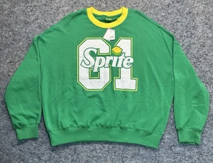 Sprite 61 Sweatshirt Women’s XL Green Crew Neck Dolman Sleeves Coca Cola Fun - Picture 1 of 6