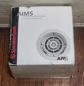 Speakercraft AIM5 One 5" Fully Pivoting HIFI In-Ceiling Speaker White ASM82511 - Picture 1 of 2